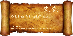 Kubina Virgínia névjegykártya